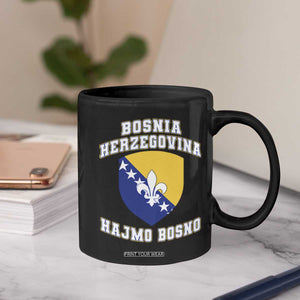 Hajmo Bosno Lets Go Bosnia Herzegovina Flag Coffee Mug Golden Lily Soccer Football Fan Athletic Graphic