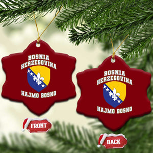 Hajmo Bosno Lets Go Bosnia Herzegovina Flag Ceramic Ornament Golden Lily Soccer Football Fan Athletic Graphic TS02 Print Your Wear