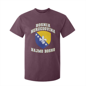 Hajmo Bosno Lets Go Bosnia Herzegovina Flag T Shirt For Kid Golden Lily Soccer Football Fan Athletic Graphic TS02 Maroon Print Your Wear