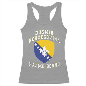 Hajmo Bosno Lets Go Bosnia Herzegovina Flag Racerback Tank Top Golden Lily Soccer Football Fan Athletic Graphic TS02 Sport Gray Print Your Wear