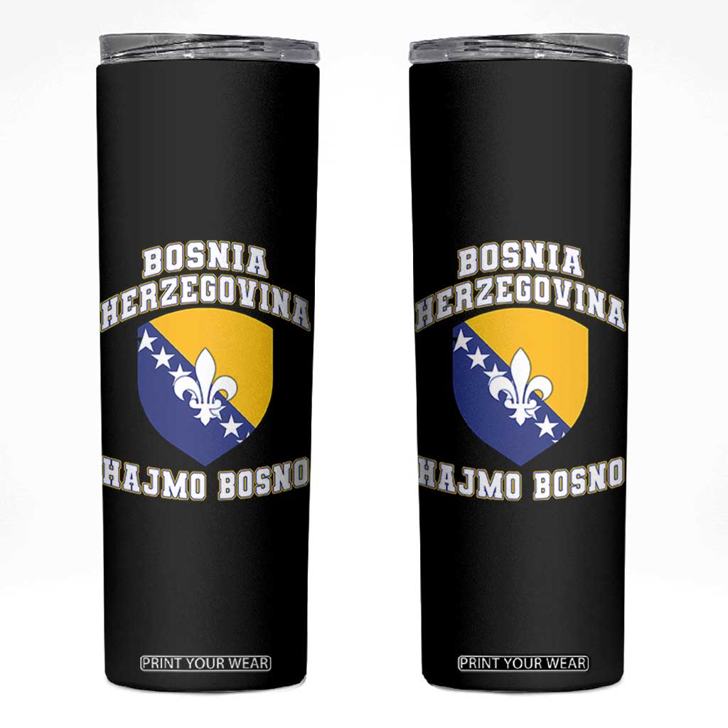 Hajmo Bosno Lets Go Bosnia Herzegovina Flag Skinny Tumbler Golden Lily Soccer Football Fan Athletic Graphic