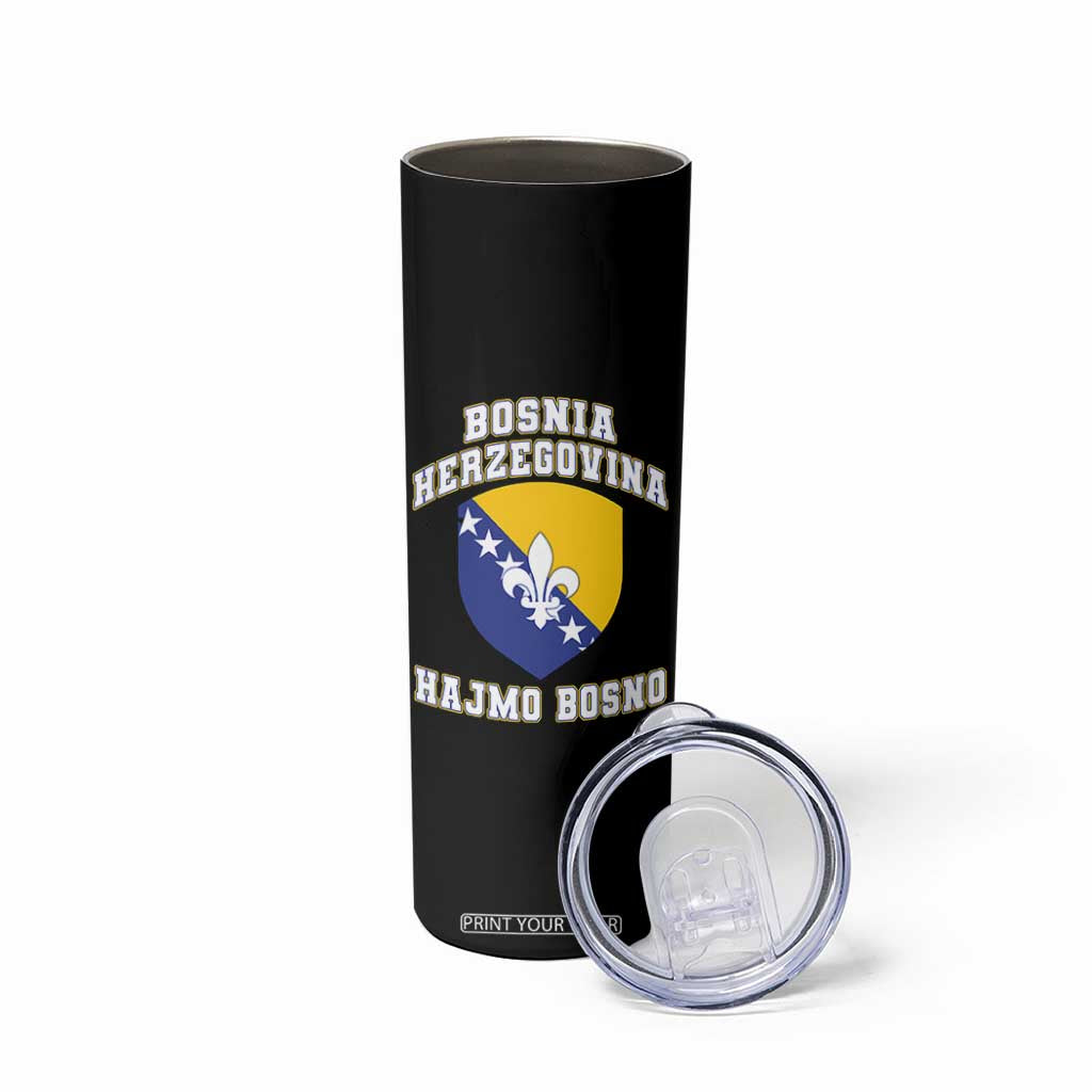 Hajmo Bosno Lets Go Bosnia Herzegovina Flag Skinny Tumbler Golden Lily Soccer Football Fan Athletic Graphic