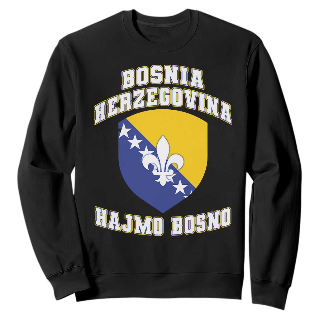 Hajmo Bosno Lets Go Bosnia Herzegovina Flag Sweatshirt Golden Lily Soccer Football Fan Athletic Graphic