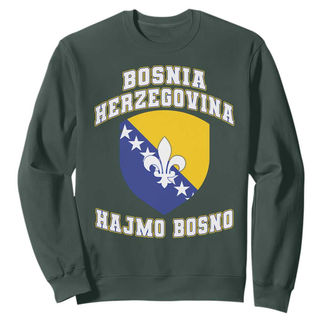 Hajmo Bosno Lets Go Bosnia Herzegovina Flag Sweatshirt Golden Lily Soccer Football Fan Athletic Graphic