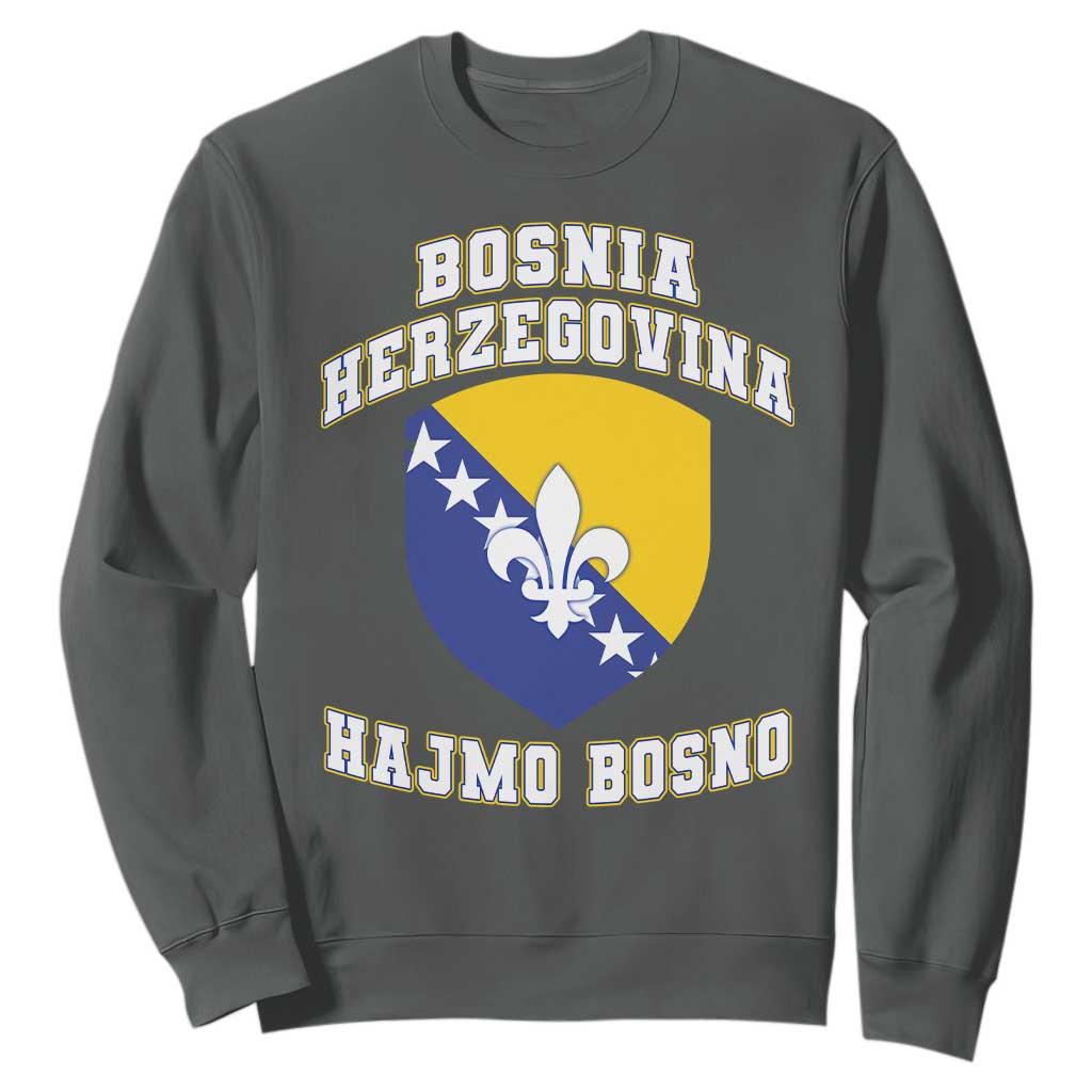 Hajmo Bosno Lets Go Bosnia Herzegovina Flag Sweatshirt Golden Lily Soccer Football Fan Athletic Graphic