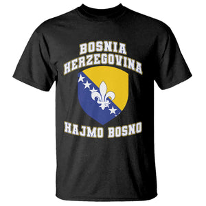 Hajmo Bosno Lets Go Bosnia Herzegovina Flag T Shirt Golden Lily Soccer Football Fan Athletic Graphic TS02 Black Print Your Wear