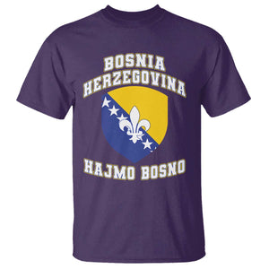 Hajmo Bosno Lets Go Bosnia Herzegovina Flag T Shirt Golden Lily Soccer Football Fan Athletic Graphic TS02 Purple Print Your Wear