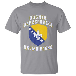 Hajmo Bosno Lets Go Bosnia Herzegovina Flag T Shirt Golden Lily Soccer Football Fan Athletic Graphic TS02 Sport Gray Print Your Wear