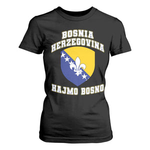 Hajmo Bosno Lets Go Bosnia Herzegovina Flag T Shirt For Women Golden Lily Soccer Football Fan Athletic Graphic TS02 Black Print Your Wear