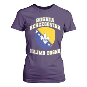 Hajmo Bosno Lets Go Bosnia Herzegovina Flag T Shirt For Women Golden Lily Soccer Football Fan Athletic Graphic TS02 Purple Print Your Wear