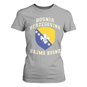 Hajmo Bosno Lets Go Bosnia Herzegovina Flag T Shirt For Women Golden Lily Soccer Football Fan Athletic Graphic TS02 Sport Gray Print Your Wear