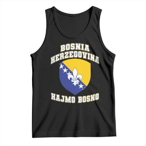 Hajmo Bosno Lets Go Bosnia Herzegovina Flag Tank Top Golden Lily Soccer Football Fan Athletic Graphic TS02 Black Print Your Wear