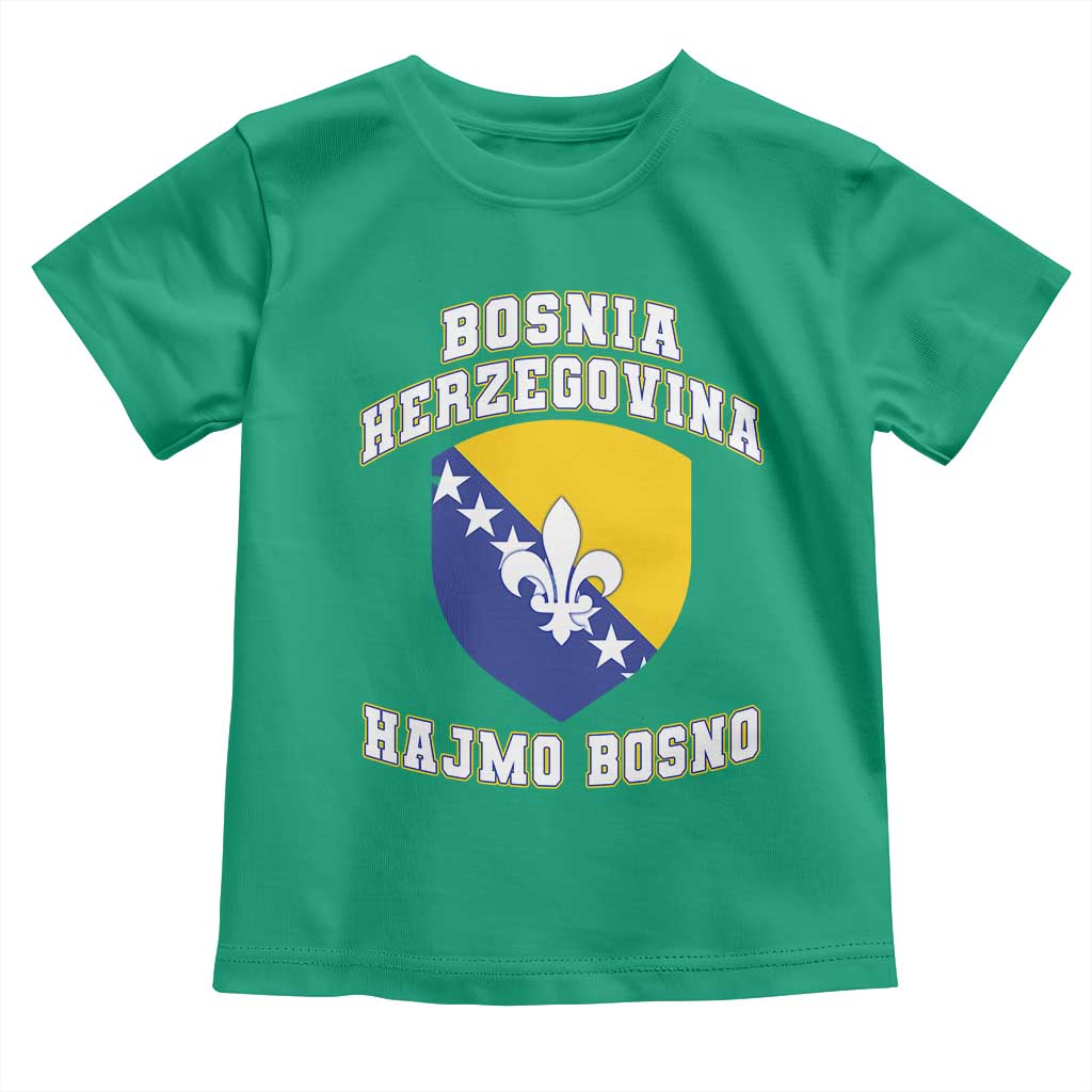 Hajmo Bosno Lets Go Bosnia Herzegovina Flag Toddler T Shirt Golden Lily Soccer Football Fan Athletic Graphic TS02 Irish Green Print Your Wear