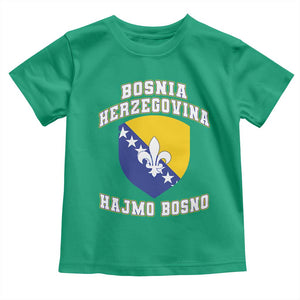 Hajmo Bosno Lets Go Bosnia Herzegovina Flag Toddler T Shirt Golden Lily Soccer Football Fan Athletic Graphic TS02 Irish Green Print Your Wear