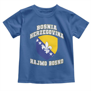Hajmo Bosno Lets Go Bosnia Herzegovina Flag Toddler T Shirt Golden Lily Soccer Football Fan Athletic Graphic TS02 Royal Blue Print Your Wear
