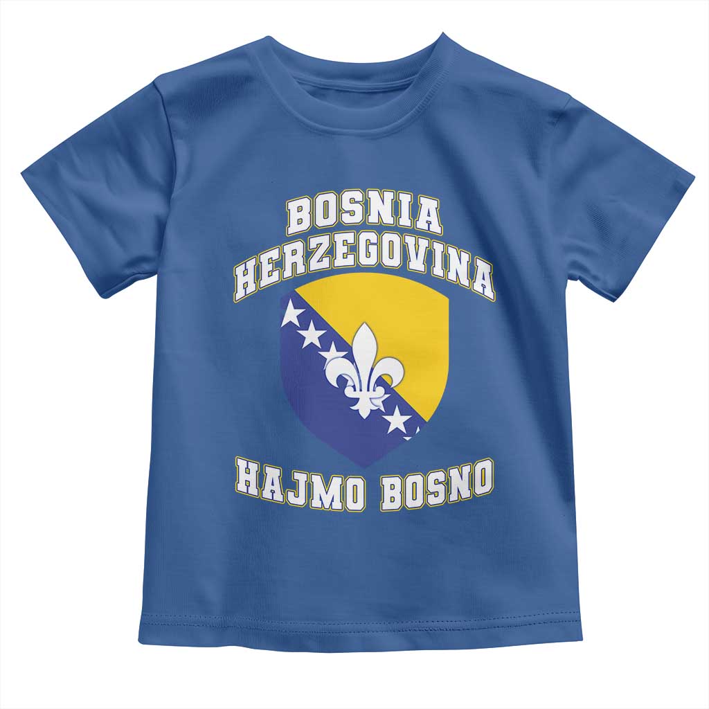 Hajmo Bosno Lets Go Bosnia Herzegovina Flag Toddler T Shirt Golden Lily Soccer Football Fan Athletic Graphic TS02 Royal Blue Print Your Wear