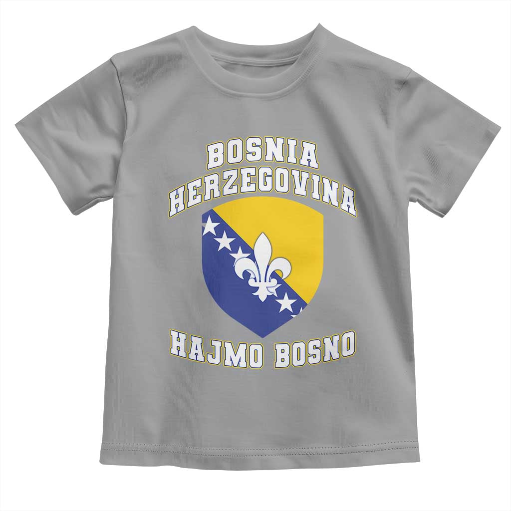 Hajmo Bosno Lets Go Bosnia Herzegovina Flag Toddler T Shirt Golden Lily Soccer Football Fan Athletic Graphic TS02 Sport Gray Print Your Wear