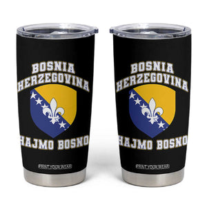Hajmo Bosno Lets Go Bosnia Herzegovina Flag Tumbler Cup Golden Lily Soccer Football Fan Athletic Graphic