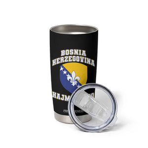 Hajmo Bosno Lets Go Bosnia Herzegovina Flag Tumbler Cup Golden Lily Soccer Football Fan Athletic Graphic