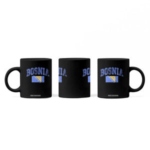 Classic Distressed Bosnia National Flag Varsity Style Coffee Mug Sports Fan Athletic Graphic