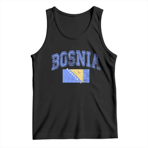 Classic Distressed Bosnia National Flag Varsity Style Tank Top Sports Fan Athletic Graphic
