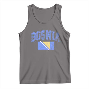Classic Distressed Bosnia National Flag Varsity Style Tank Top Sports Fan Athletic Graphic