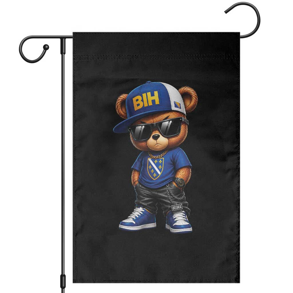 BIH Bosnia Teddy Bear Graphic Garden Flag Golden Lily Heritage Urban Streetwear Style