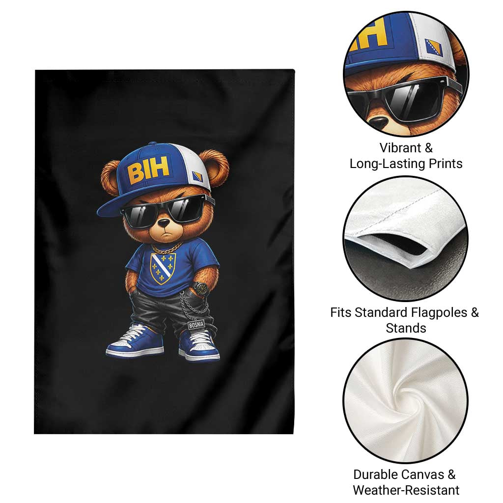 BIH Bosnia Teddy Bear Graphic Garden Flag Golden Lily Heritage Urban Streetwear Style
