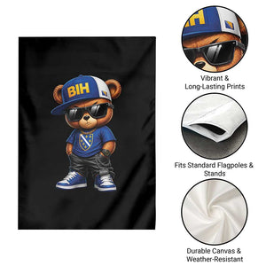 BIH Bosnia Teddy Bear Graphic Garden Flag Golden Lily Heritage Urban Streetwear Style