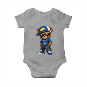 BIH Bosnia Teddy Bear Graphic Baby Onesie Golden Lily Heritage Urban Streetwear Style
