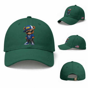 BIH Bosnia Teddy Bear Graphic Baseball Cap Golden Lily Heritage Urban Streetwear Style