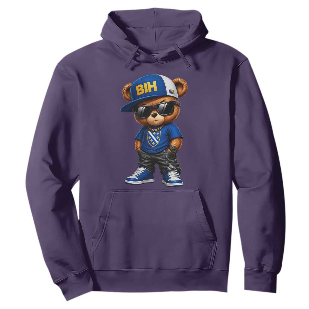 BIH Bosnia Teddy Bear Graphic Hoodie Golden Lily Heritage Urban Streetwear Style