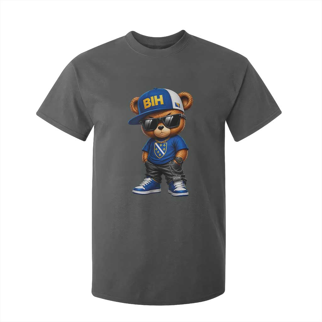 BIH Bosnia Teddy Bear Graphic T Shirt For Kid Golden Lily Heritage Urban Streetwear Style