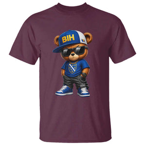 BIH Bosnia Teddy Bear Graphic T Shirt Golden Lily Heritage Urban Streetwear Style
