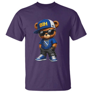 BIH Bosnia Teddy Bear Graphic T Shirt Golden Lily Heritage Urban Streetwear Style