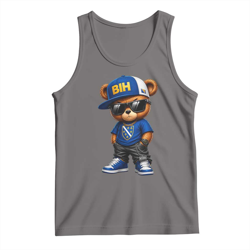 BIH Bosnia Teddy Bear Graphic Tank Top Golden Lily Heritage Urban Streetwear Style