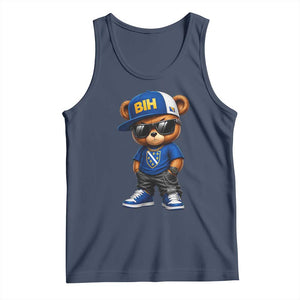 BIH Bosnia Teddy Bear Graphic Tank Top Golden Lily Heritage Urban Streetwear Style