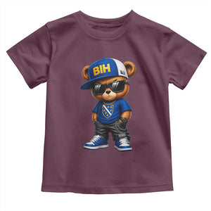 BIH Bosnia Teddy Bear Graphic Toddler T Shirt Golden Lily Heritage Urban Streetwear Style