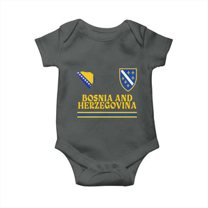 Bosnia Herzegovina Soccer Jersey Style Baby Onesie Country Map Heritage Football Fan TS02 Dark Heather Print Your Wear