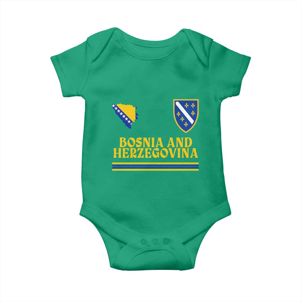 Bosnia Herzegovina Soccer Jersey Style Baby Onesie Country Map Heritage Football Fan TS02 Irish Green Print Your Wear