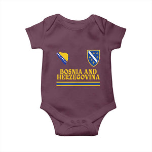 Bosnia Herzegovina Soccer Jersey Style Baby Onesie Country Map Heritage Football Fan TS02 Maroon Print Your Wear