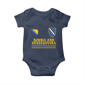 Bosnia Herzegovina Soccer Jersey Style Baby Onesie Country Map Heritage Football Fan TS02 Navy Print Your Wear