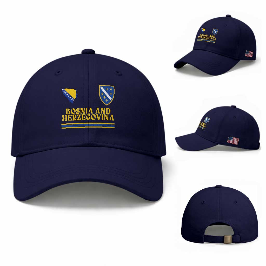 Bosnia Herzegovina Soccer Jersey Style Baseball Cap Country Map Heritage Football Fan