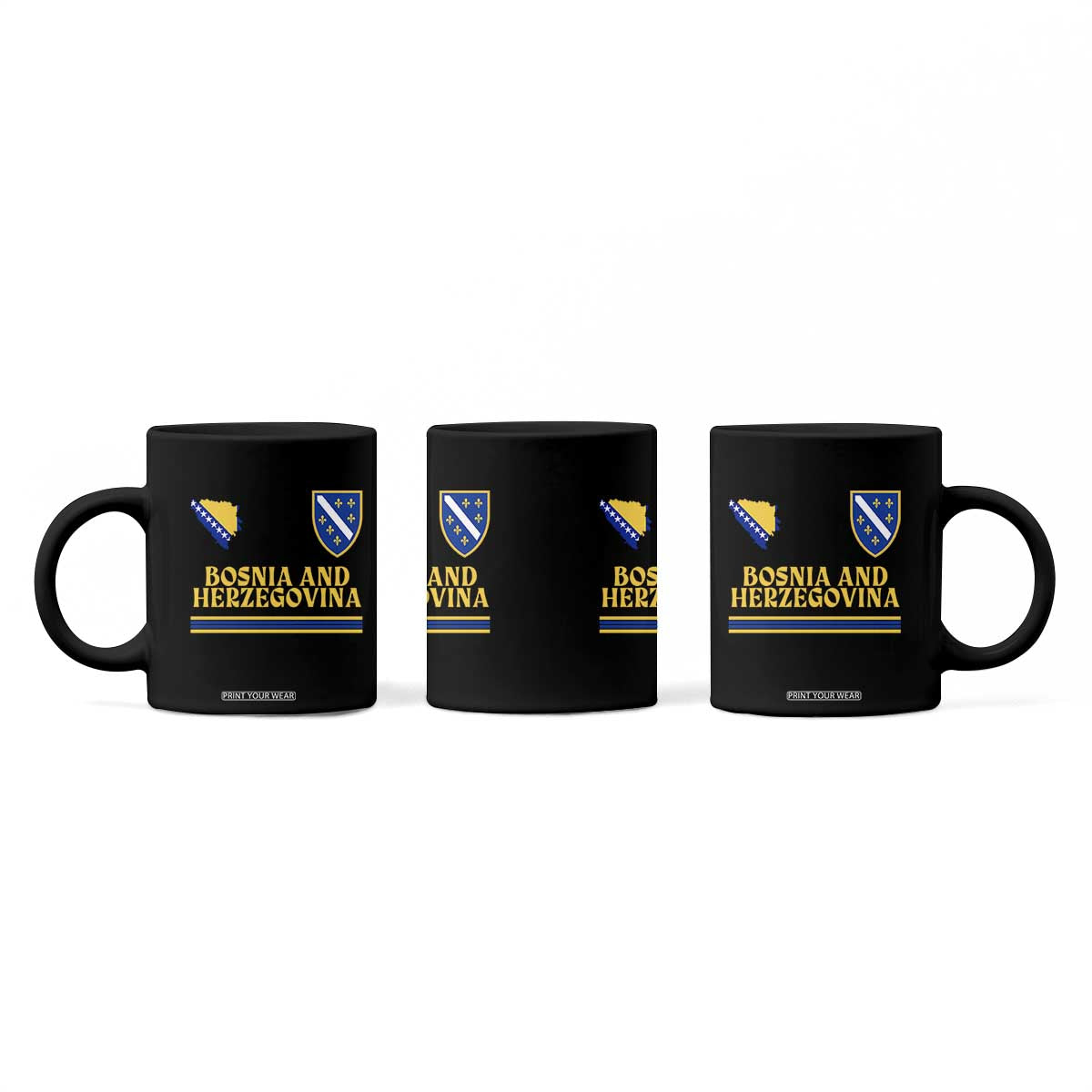 Bosnia Herzegovina Soccer Jersey Style Coffee Mug Country Map Heritage Football Fan