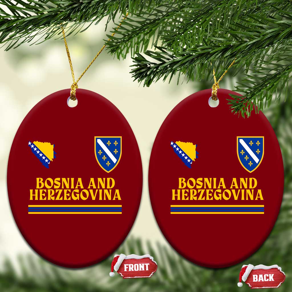 Bosnia Herzegovina Soccer Jersey Style Ceramic Ornament Country Map Heritage Football Fan