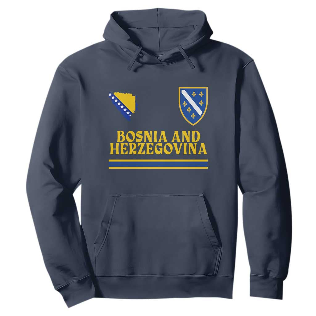 Bosnia Herzegovina Soccer Jersey Style Hoodie Country Map Heritage Football Fan TS02 Navy Print Your Wear