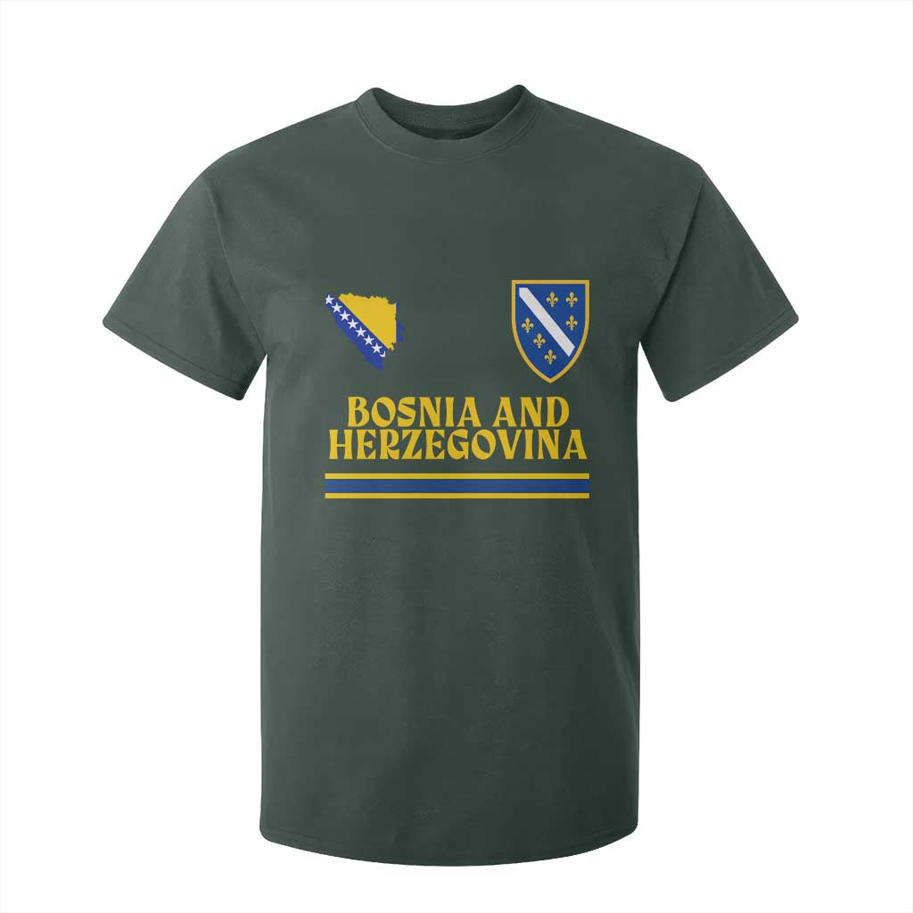 Bosnia Herzegovina Soccer Jersey Style T Shirt For Kid Country Map Heritage Football Fan TS02 Dark Forest Green Print Your Wear