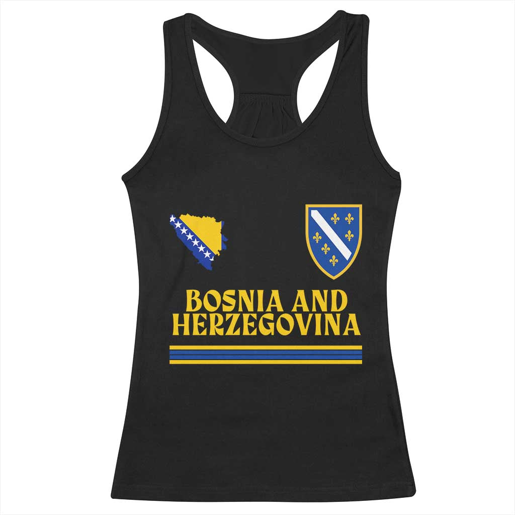 Bosnia Herzegovina Soccer Jersey Style Racerback Tank Top Country Map Heritage Football Fan TS02 Black Print Your Wear
