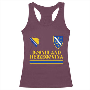 Bosnia Herzegovina Soccer Jersey Style Racerback Tank Top Country Map Heritage Football Fan TS02 Maroon Print Your Wear