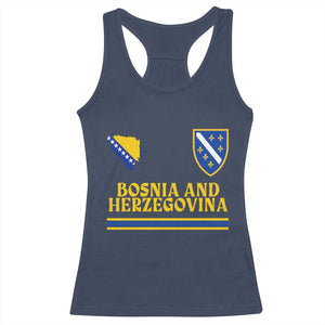 Bosnia Herzegovina Soccer Jersey Style Racerback Tank Top Country Map Heritage Football Fan TS02 Navy Print Your Wear